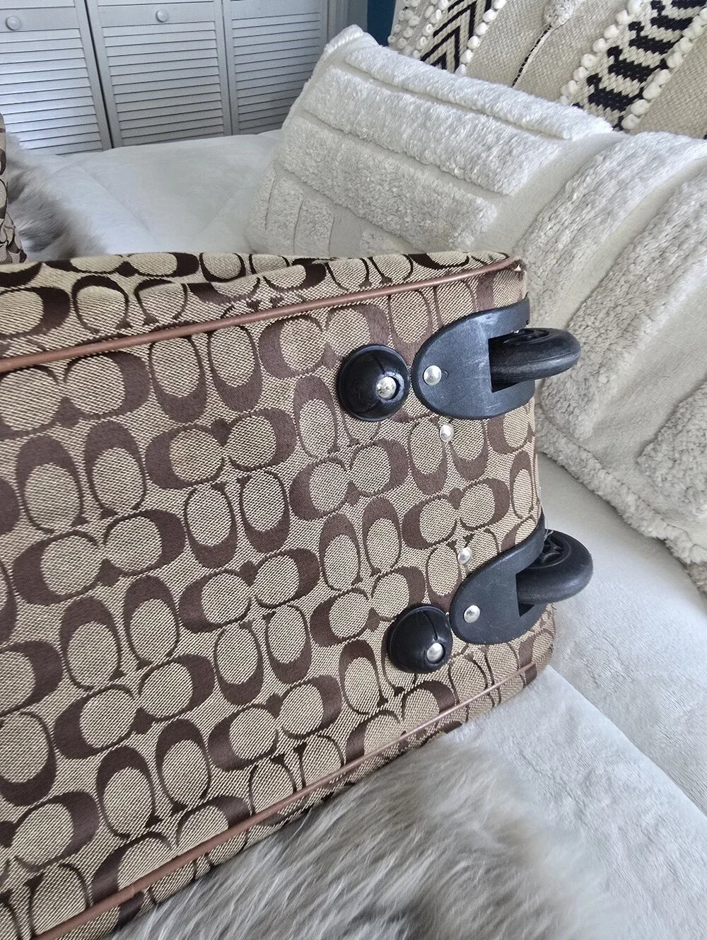 Coach Signature Canvas Satchel in Tan/Brown